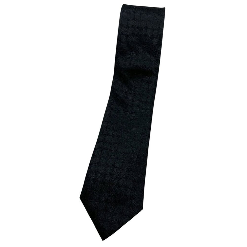 JOOP! Men's 100% Silk Necktie LUXURY Tie Black Geometric W:2.8" EUC